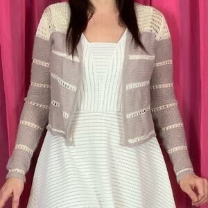 Frenchi crochet stripe cardigan, small